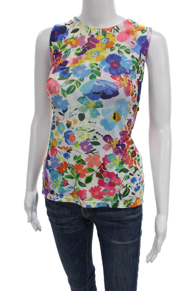 Jade Women Floral Multicolor Sleeveless Tank Polyester Size L