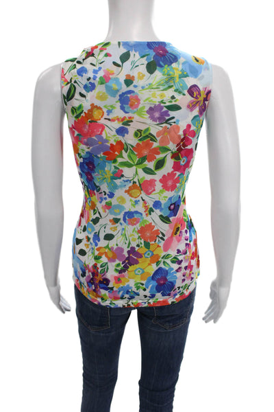 Jade Women Floral Multicolor Sleeveless Tank Polyester Size L