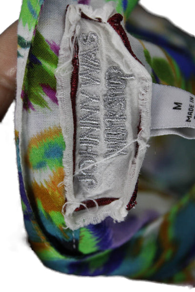 Johnny Was Womens Floral Collared Longsleeve Button-Up Multicolor Size M