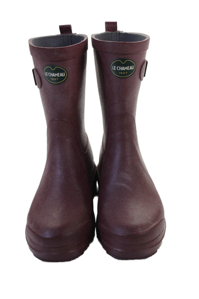 Le Chameau Womens Solid Pull On Mid-Calf Rainboots Red Size 36 6