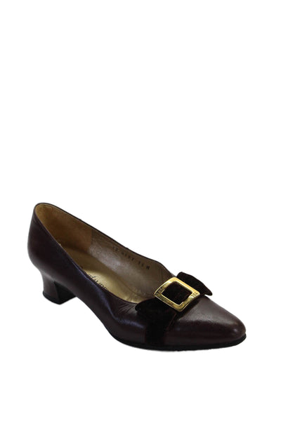 Yves Saint Laurent Womens Bow Detail Pointed Toe Heel Brown Size 35 5
