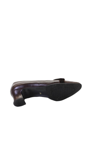 Yves Saint Laurent Womens Bow Detail Pointed Toe Heel Brown Size 35 5