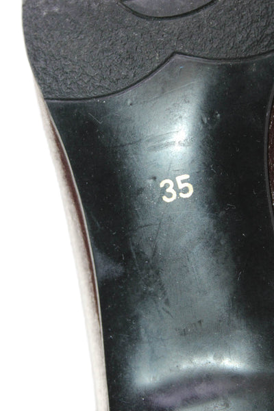Yves Saint Laurent Womens Bow Detail Pointed Toe Heel Brown Size 35 5