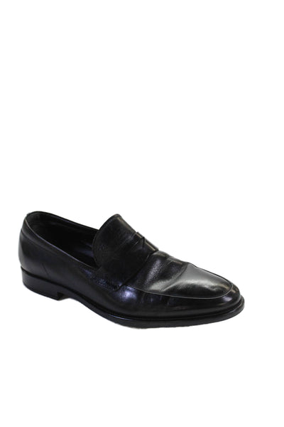 Tods Mens Leather Slide On Dress Shoe Loafers Black Size 6.5