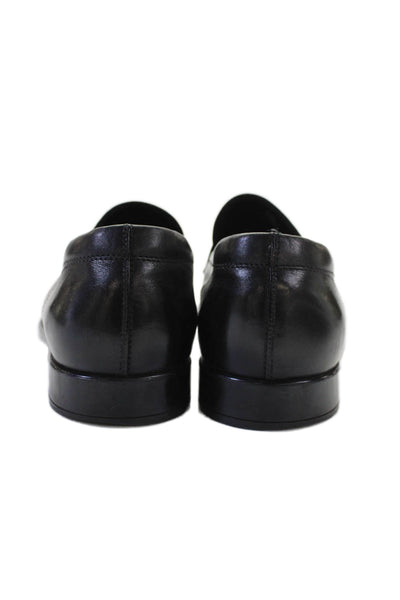 Tods Mens Leather Slide On Dress Shoe Loafers Black Size 6.5