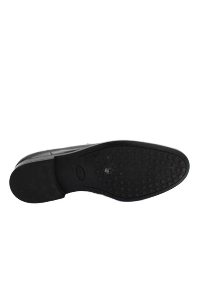Tods Mens Leather Slide On Dress Shoe Loafers Black Size 6.5