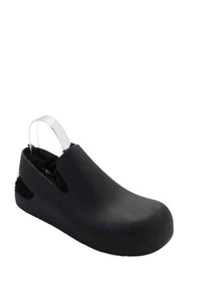 Bottega Veneta Womens Shearling Lined Puddle Slingbacks Flats Black Size 39 9