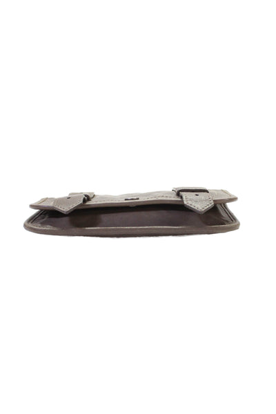Proenza Schouler Womens Leather Button Closure Clutch Handbag Taupe Beige