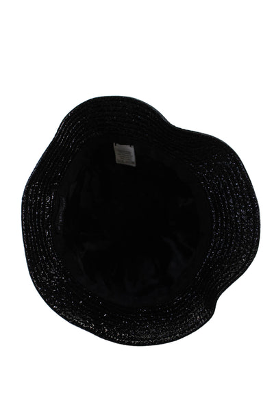 Chanel Womens Faux Patent Leather Bucket Hat Black Size EUR 59