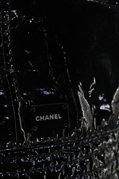 Chanel Womens Faux Patent Leather Bucket Hat Black Size EUR 59