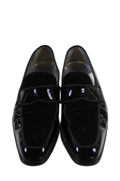 Victor Talbots Mens Patent Leather Slide On Dress Shoe Loafers Black Size 7.5