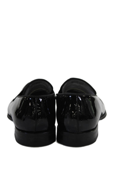 Victor Talbots Mens Patent Leather Slide On Dress Shoe Loafers Black Size 7.5