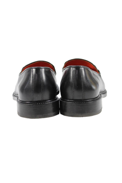 Vinny's Mens Leather Tasseled Round Toe Slip-On Dress Loafers Black Size 15