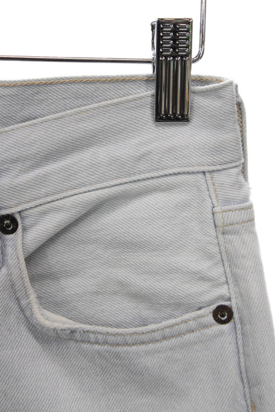 Agolde Women High Rise Straight Jeans Blue Button Cotton Blend Size 24