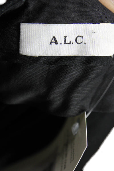 A.L.C. Womens Cropped Striped Black Pants Zip Size 2