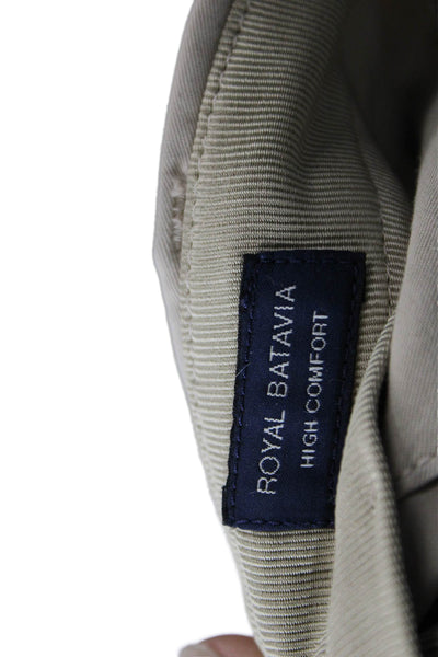 Incotex Mens Chino Pants Beige Cotton Button Solid Size 48