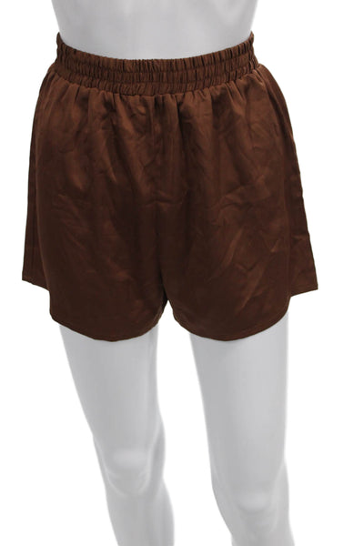 The Line Womens Sweat Shorts Brown Polyester Solid Size XS