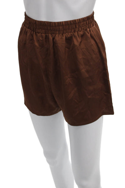 The Line Womens Sweat Shorts Brown Polyester Solid Size XS