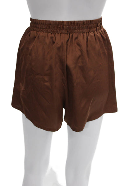 The Line Womens Sweat Shorts Brown Polyester Solid Size XS