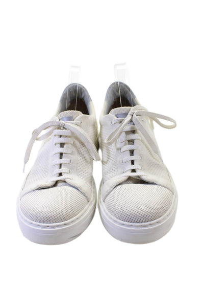 Brunello Cucinelli Mens Lace Up Low Top Sneakers White Size 42 12