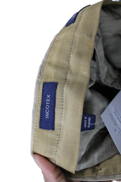 Incotex Mens Chino Pants Beige Cotton Button Size 46
