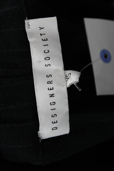 Designers Society Womens Paperbag Tie Waist Striped Blue Pants Size XS
