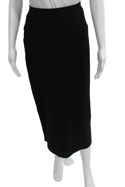 Ounce Womens Straight Pencil Midi Skirt Black Pull On Size S
