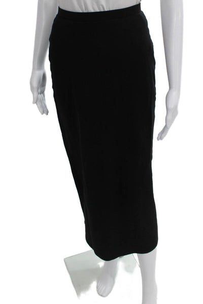 Ounce Womens Straight Pencil Midi Skirt Black Pull On Size S