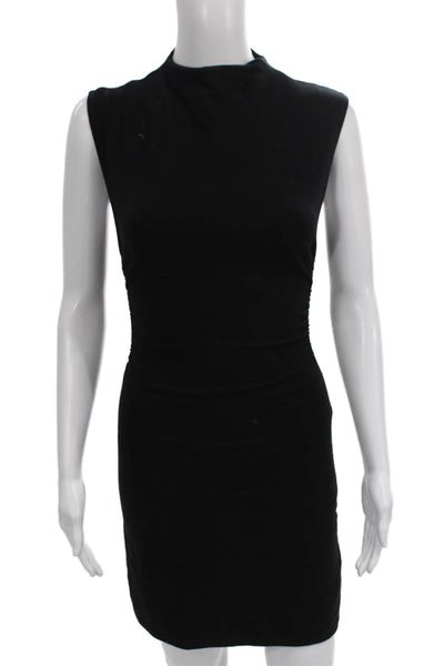 Reformation Womens Black Bodycon Mock Neck Sleeveless Short Dress Size XS