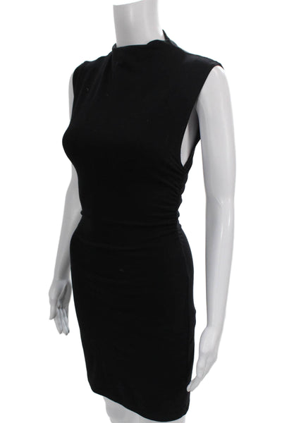 Reformation Womens Black Bodycon Mock Neck Sleeveless Short Dress Size XS