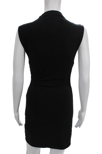 Reformation Womens Black Bodycon Mock Neck Sleeveless Short Dress Size XS