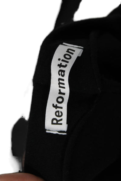 Reformation Womens Black Bodycon Mock Neck Sleeveless Short Dress Size XS