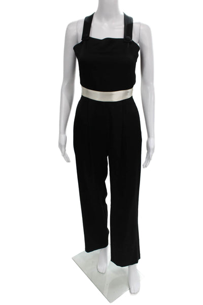 Kimberly Taylor Women Black Halter Sleeveless Jumpsuit Tie Size XS