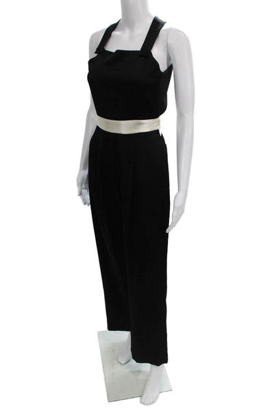 Kimberly Taylor Women Black Halter Sleeveless Jumpsuit Tie Size XS