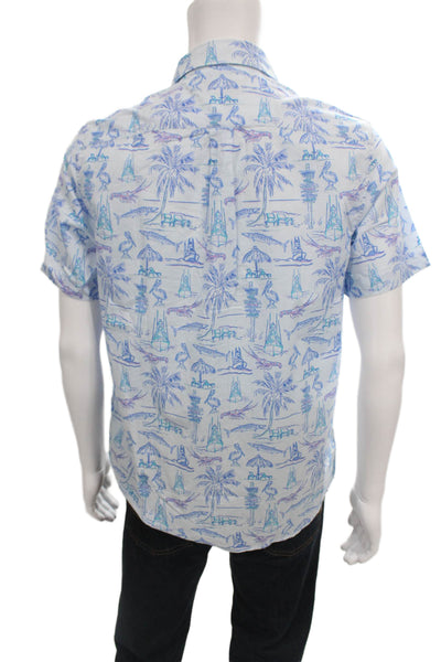 Vineyard Vines Mens Key West Button Down Shirt Ice Water Blue Size Small