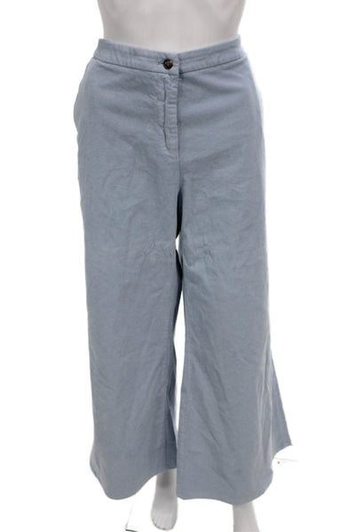 Rosso35 Women Ankle Pants Blue 97% Cotton Button Size 48