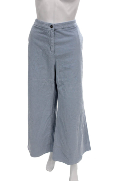 Rosso35 Women Ankle Pants Blue 97% Cotton Button Size 48