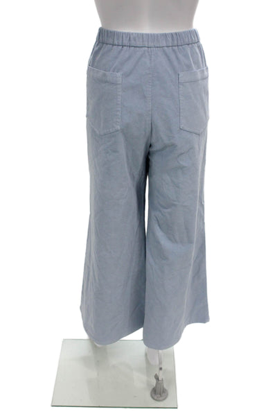 Rosso35 Women Ankle Pants Blue 97% Cotton Button Size 48