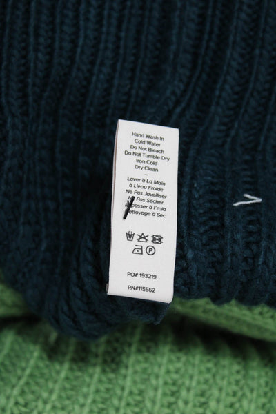 Cinq A Sept Women Pullover Sweater Green 100% Acrylic Crew Neck Size XS