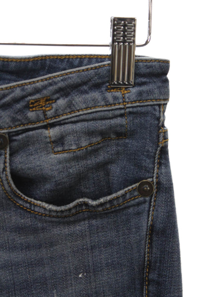 R13 Women Skinny Jeans Blue Mid Rise Inseam 27 Size 25