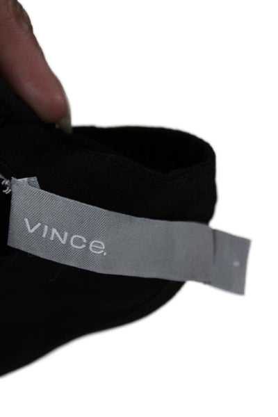 Vince Womens Basic Sleeveless Round Neck Black Tank Button Petite Size S