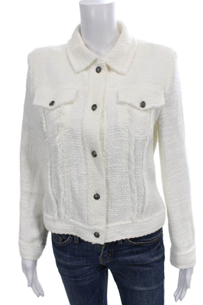 IRO Womens White Button Basic Jacket 100% Cotton Long Sleeve Size S