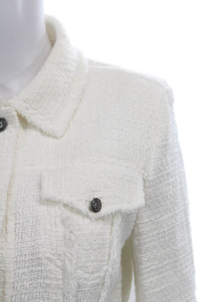 IRO Womens White Button Basic Jacket 100% Cotton Long Sleeve Size S