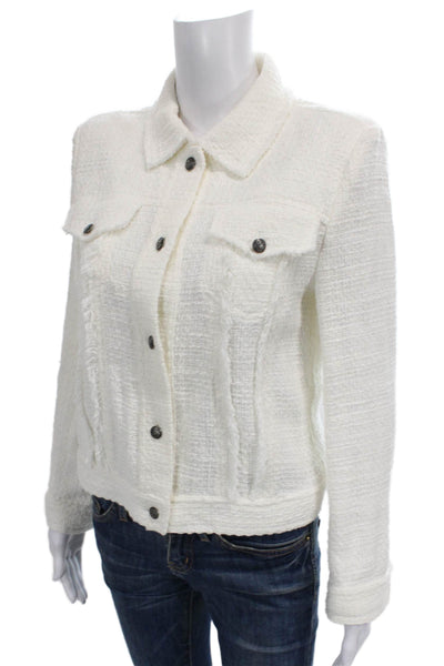 IRO Womens White Button Basic Jacket 100% Cotton Long Sleeve Size S