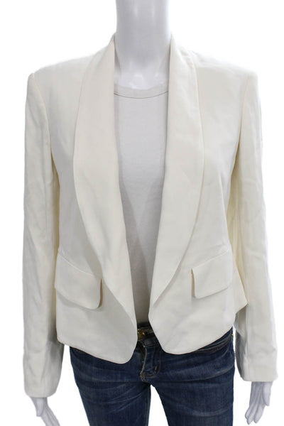 A.L.C. Womens Blazer White Viscose Elastane Blend Long Sleeve Size 2