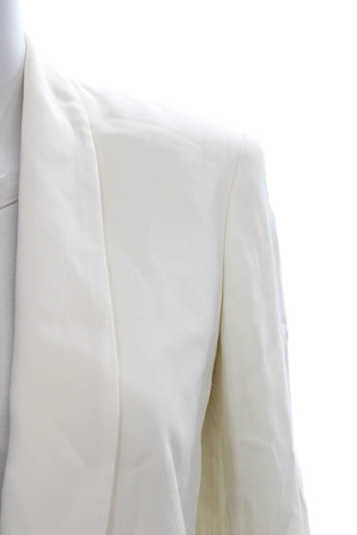 A.L.C. Womens Blazer White Viscose Elastane Blend Long Sleeve Size 2