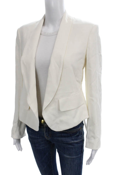 A.L.C. Womens Blazer White Viscose Elastane Blend Long Sleeve Size 2