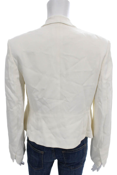 A.L.C. Womens Blazer White Viscose Elastane Blend Long Sleeve Size 2