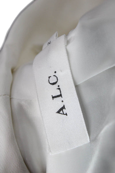 A.L.C. Womens Blazer White Viscose Elastane Blend Long Sleeve Size 2