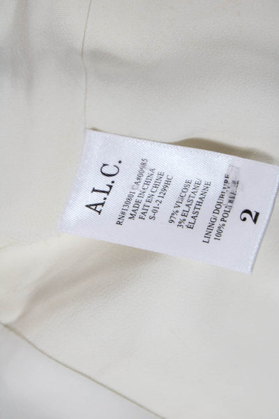 A.L.C. Womens Blazer White Viscose Elastane Blend Long Sleeve Size 2